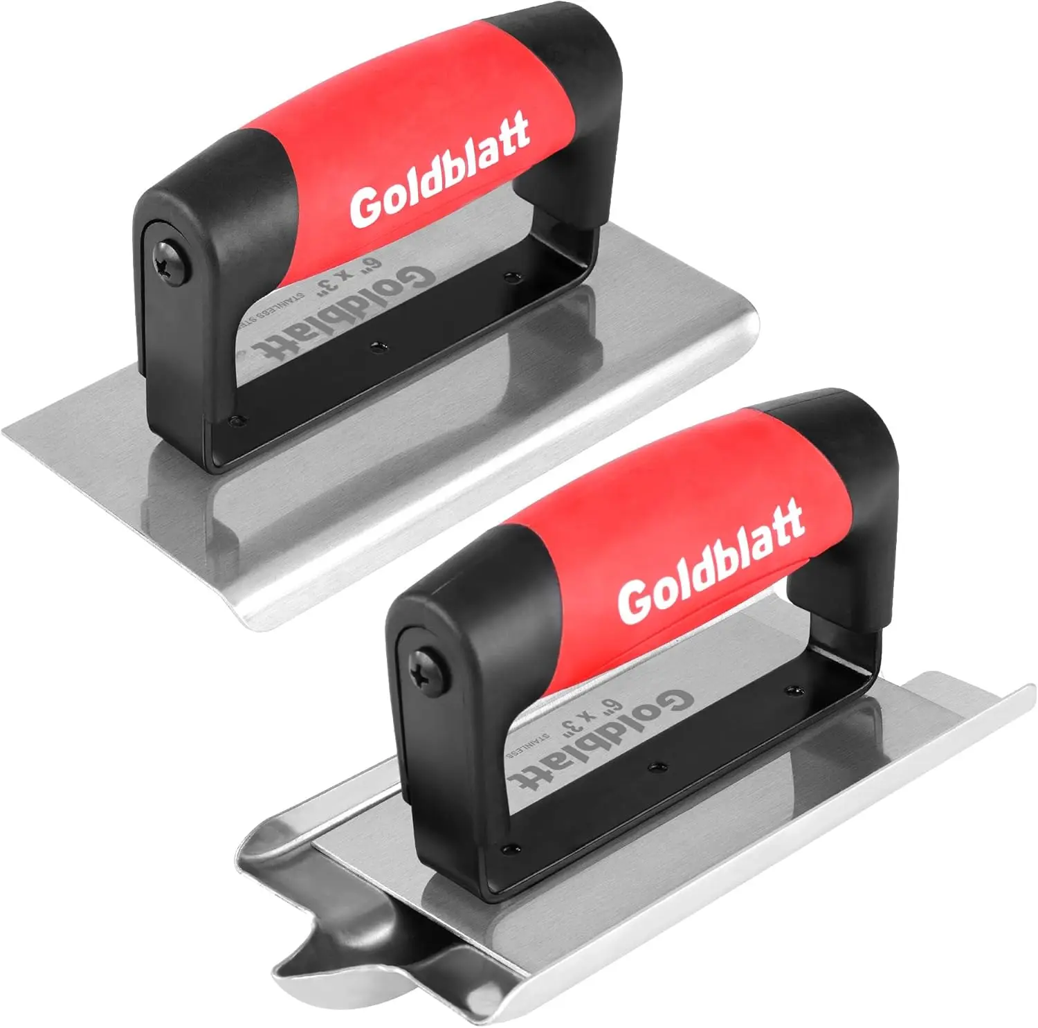 

Stainless Steel Concrete Finishing Tools: Edger & Groover Set for Smooth Cement Work, Soft Grip Handles