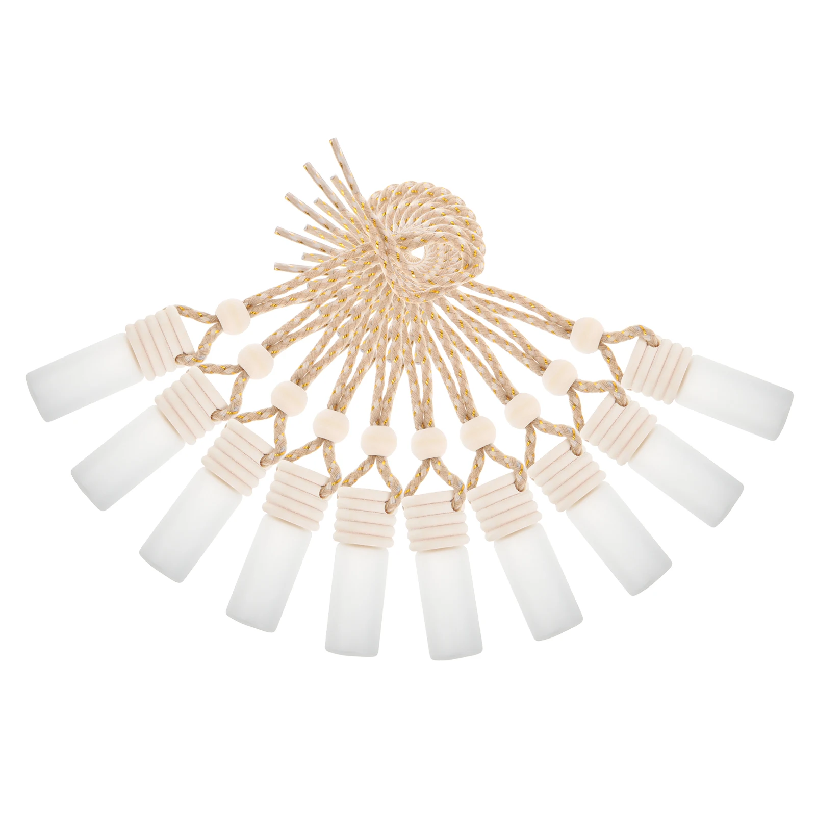 

10pcs Car Perfume Bottle Pendant Air Freshener Empty 5ml Diffuser Essential Oil Aroma Glass Hanging Decor Frosted Design