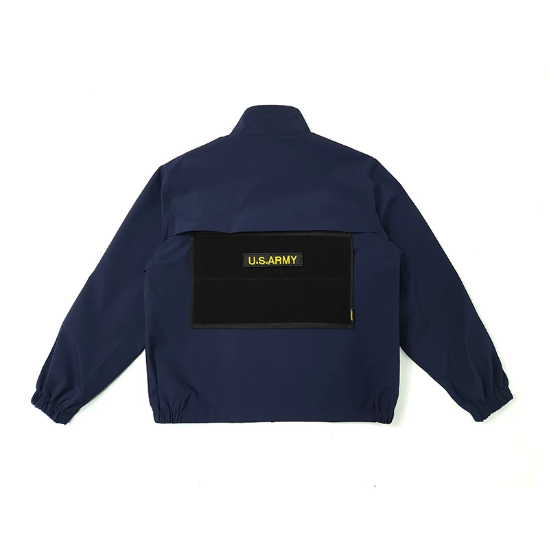 Autumn Zipper Loose Stand-up Collar American Casual Tactical Jacket US Fashion Men Office Coat Spring Autumn Uniform