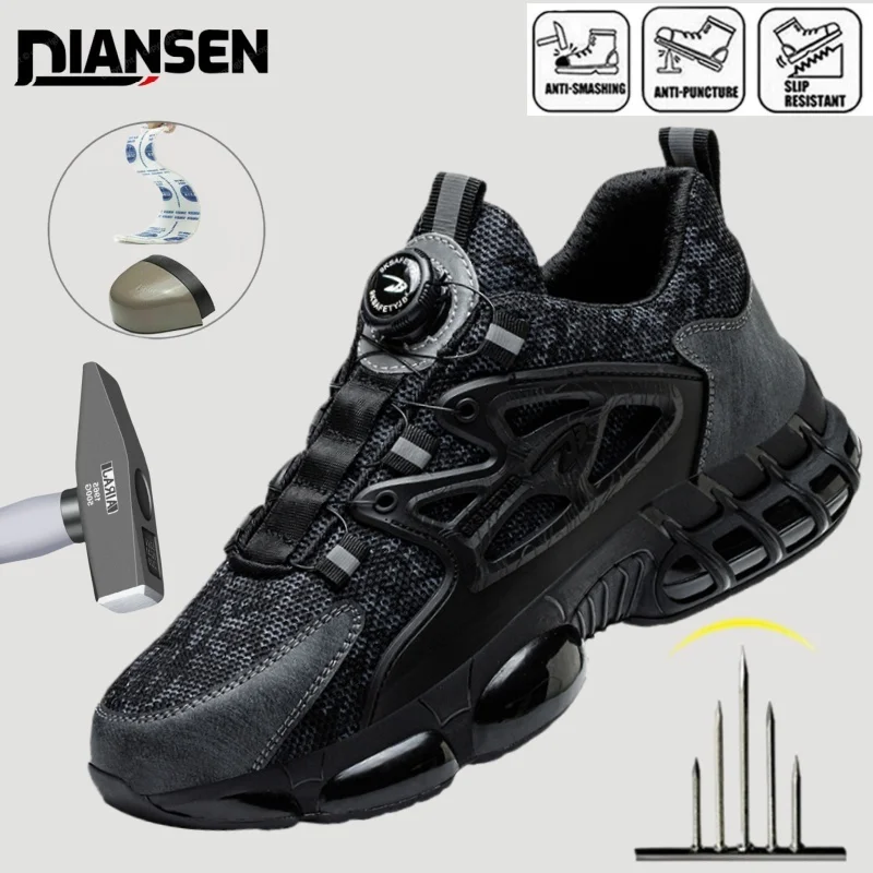 

Steel Toe Shoes For Men And Women Comfortable And Safe Work Hiking Shoes Industrial Anti Slip Puncture Resistant Safety Shoes
