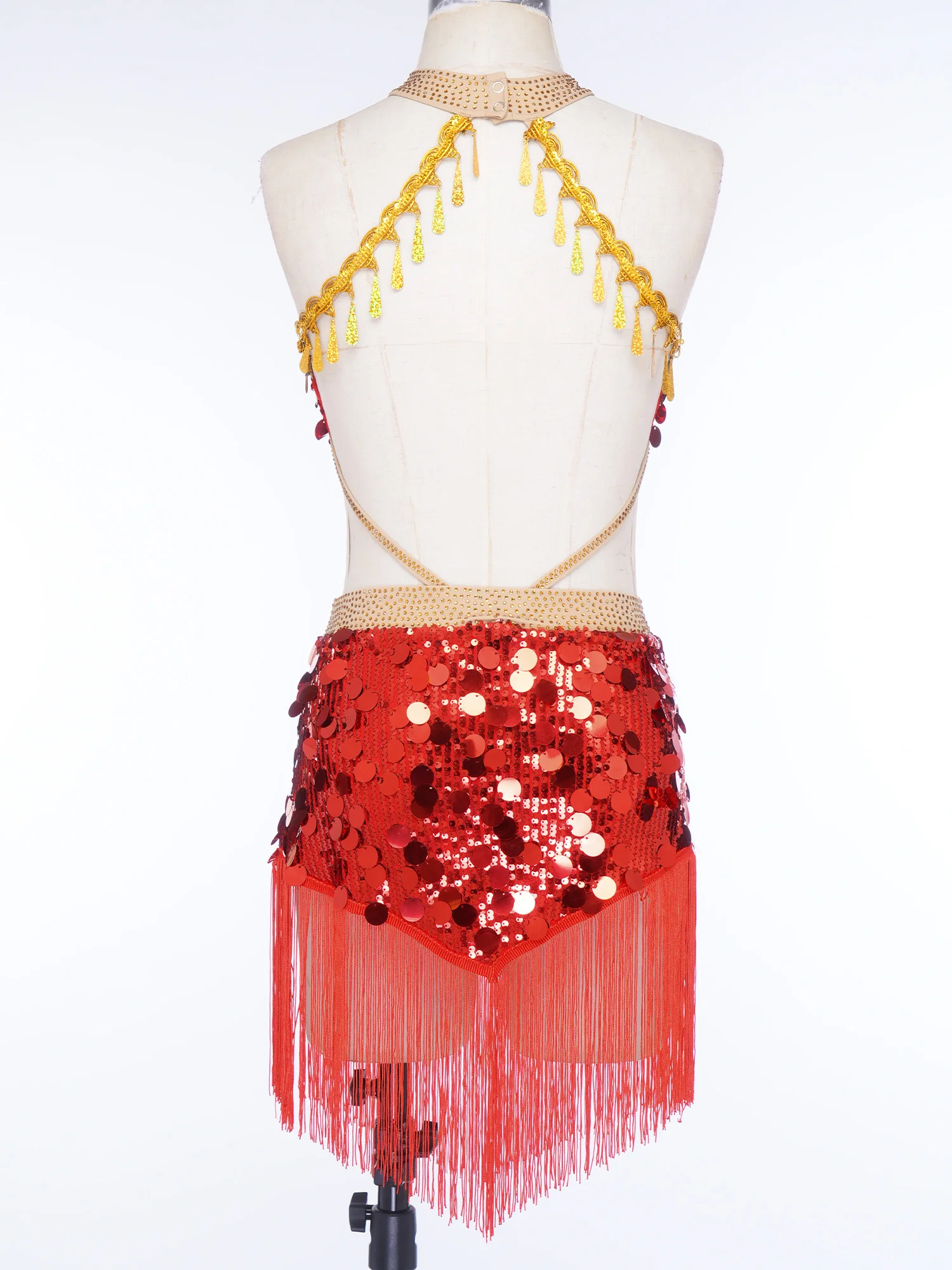 

Женское платье для латиноамериканских танцев с бахромой, блестящими пайетками, стразами, бахромой по низу, со встроенными трусиками, боди-платье для танго, ча-ча-ча, балов