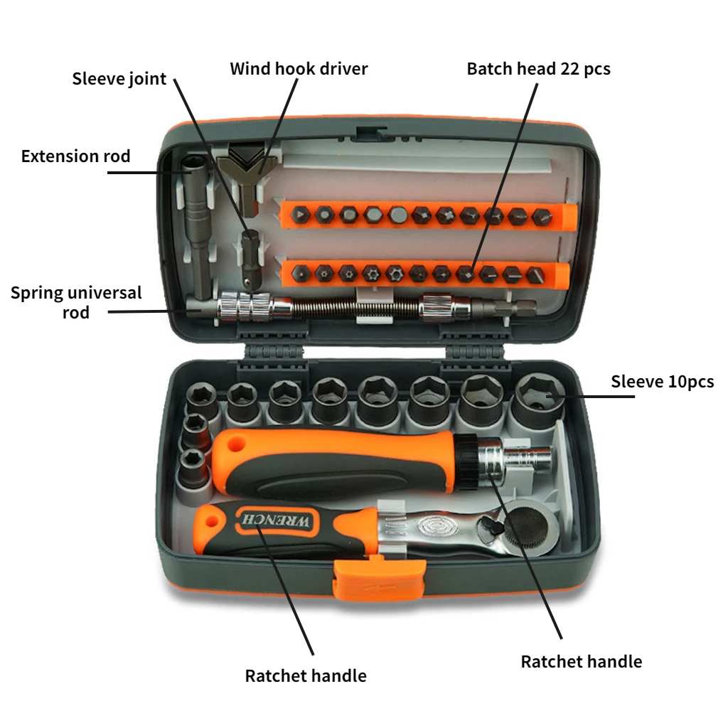 Xiaomi 38 in 1 Labor-saving Ratchet Multipurpose Screwdriver Set Socket Wrench Screwdriver Bit Kit Household Repair Hand Tools