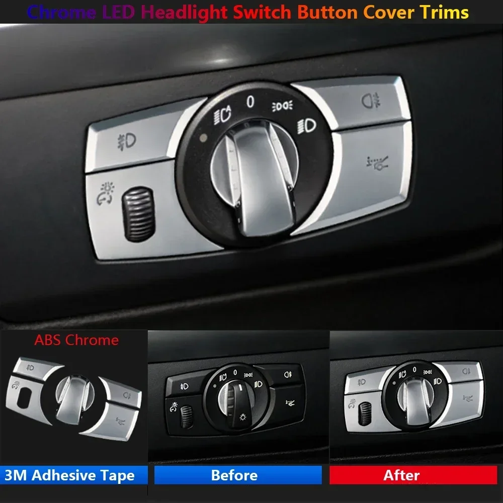 

For BMW X5 X6 E70 E71 E72 Auto Interior Protector Cover Accessories Car Headlight Switch Panel Button Trim Decoration Stickers