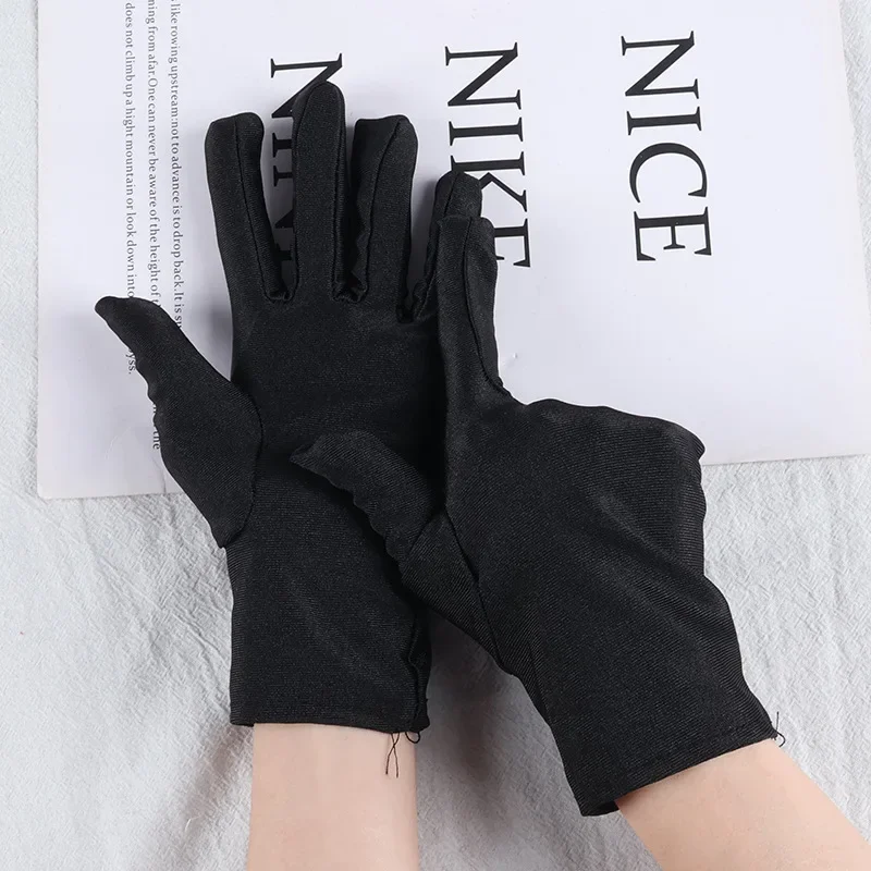Весенне-летние тонкие дышащие солнцезащитные перчатки, женские солнцезащитные эластичные ювелирные изделия для вождения, короткие перчатки с полным пальцем