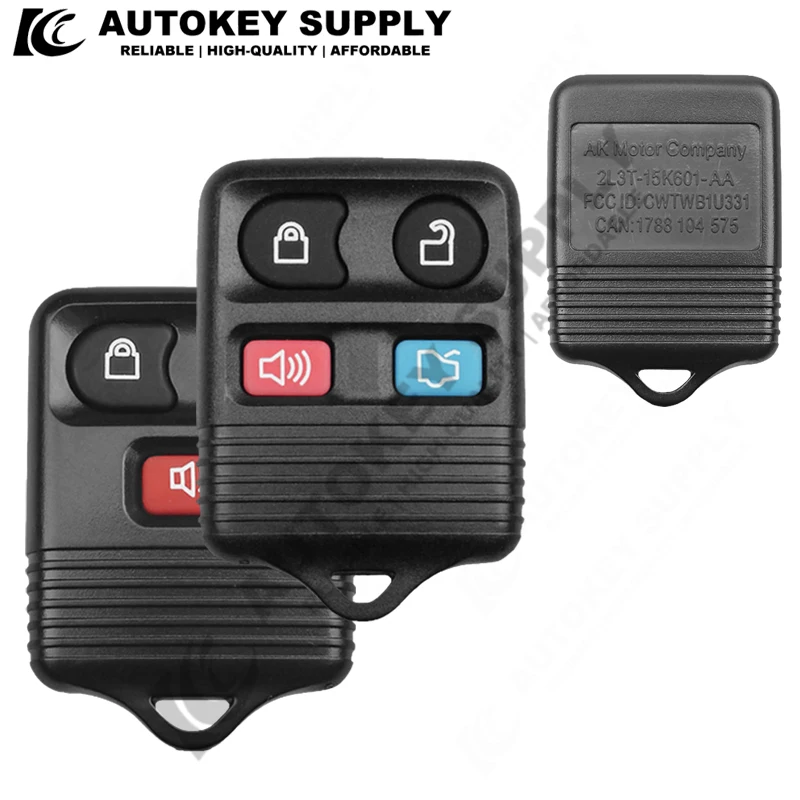 Autokeysupply AKFDS211 2/3/2+1/3+1 Buttons Remote Car Key Fob Shell For Ford