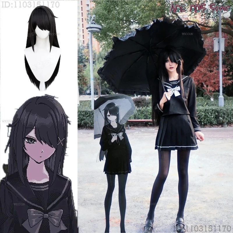 Needy Girl Overdose KAngel Ame Student Rain Cosplay Sailor Skirt Costume Wig Game Streamer Jirai Kei Y2k School Uniforms Outfit