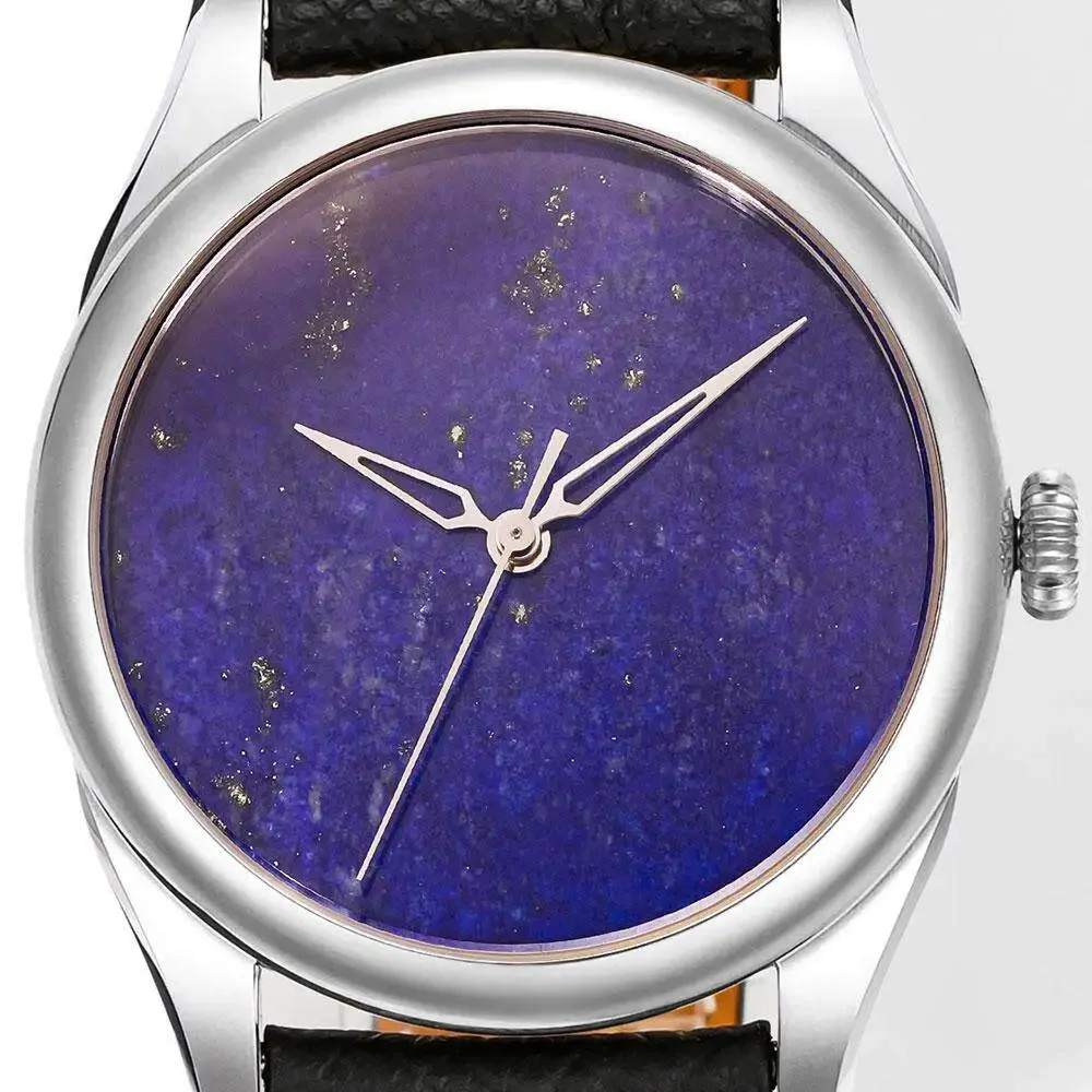 HUASUO Custom Luxury Lapis Lazuli Men's Watch SW200 Movement Business Leisure Waterproof Watch