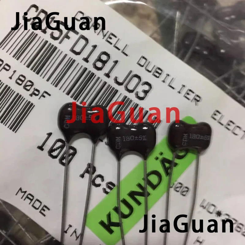 

10PCS/lot NEW original usa CDM 500V180PF P6 Silver mica capacitor CD15FD181J03 5% 180PF 500V 180P free shipping