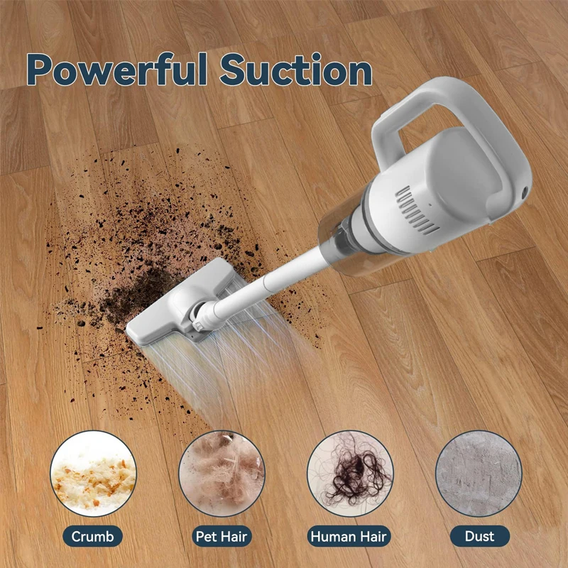 Handheld Stick Cordless Vacuum Cleaner 12KPA Rechargeable Car Vacuum Cleaner High Power for Home Pet Hair Hardwood Floor