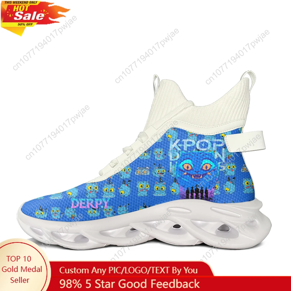 

KPop Demon Hunters Derpy Tiger High Top Flats Sneakers Mens Womens Hiking Sneakers Travel Lightweight Shoe Running Shoes