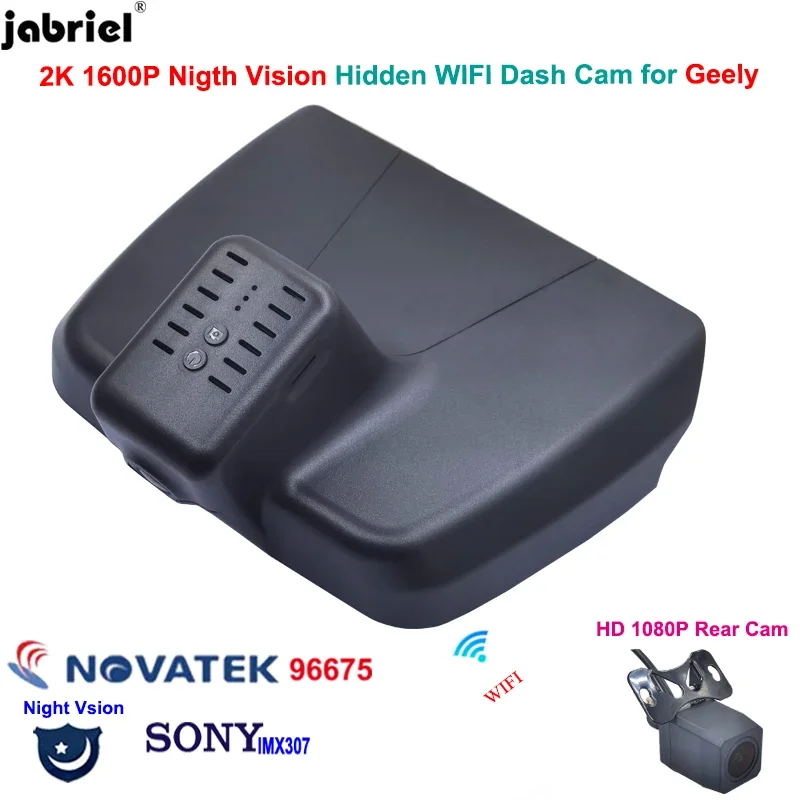 Jabriel 2K 1600P Wifi Dash Cam Camera For Geely Okavango Haoyue VX11 Proton X90 2019 2020 2021 2022 2023 Car DVR Video Recorder