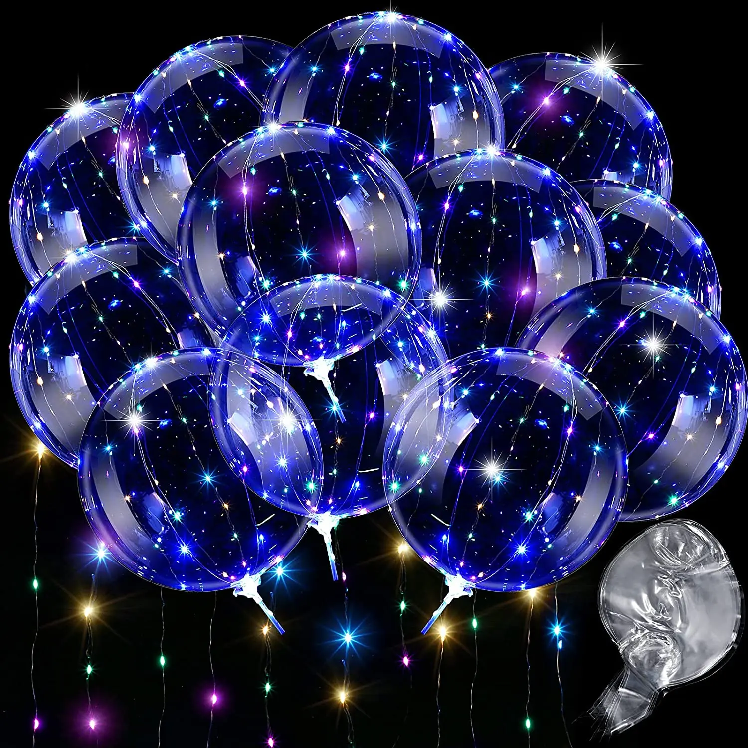 4 szt. Balon Led ze światłem świecącym przezroczyste balony Bobo ślubna dekoracja urodzinowa balon świetlny LED