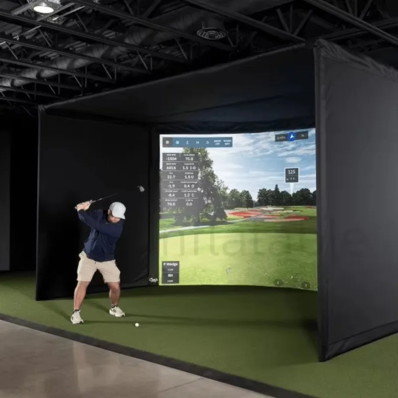 Custom Outdoor Inflatable Airtight Practice Golf Simulator Tent with Screen Enclosure with Projector