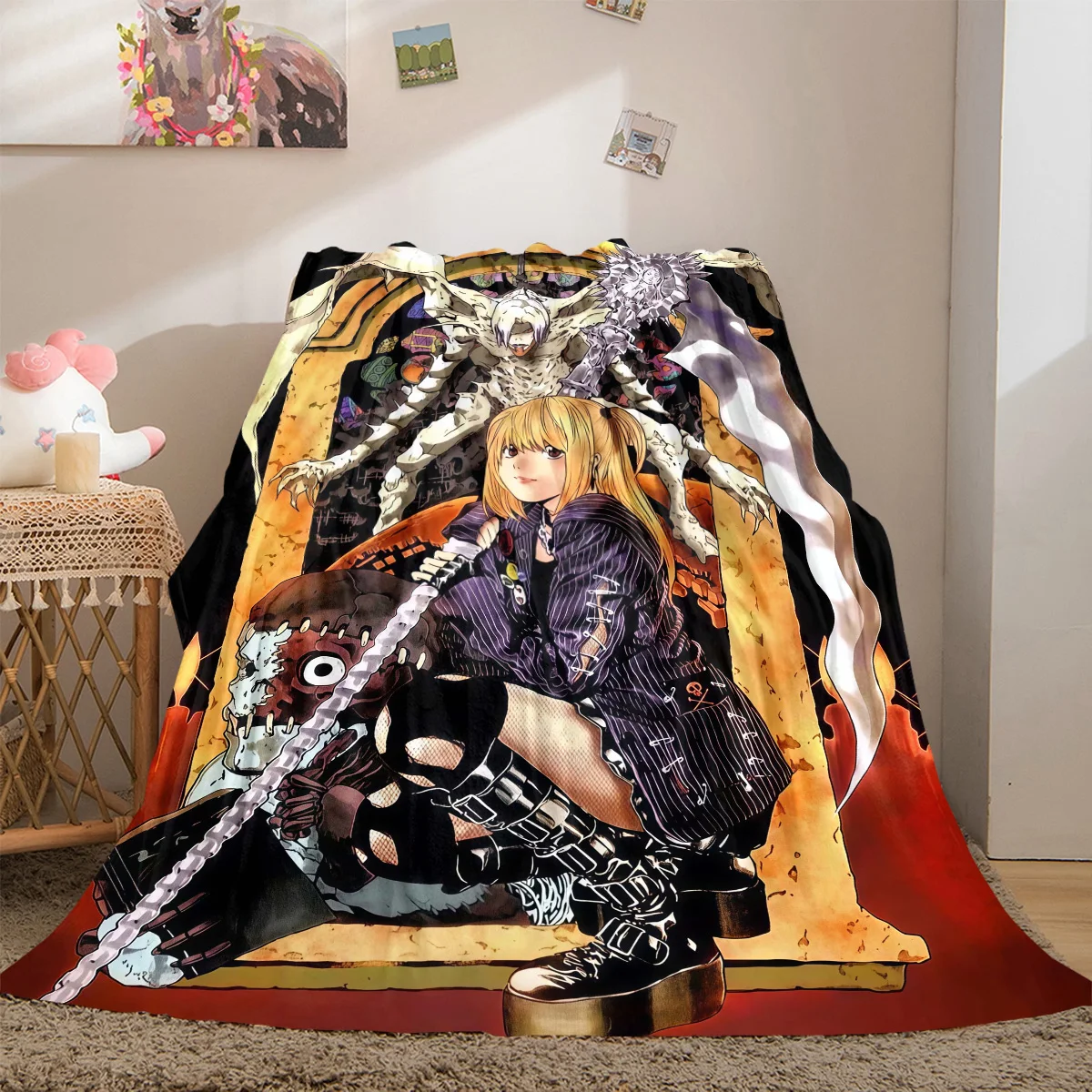 Death Note Amane Misa Luxus-Flanelldecke, leichte Decke, Heimdekoration, Sofa, Bett, Reisedecke, Familiengeschenk, LXRa25