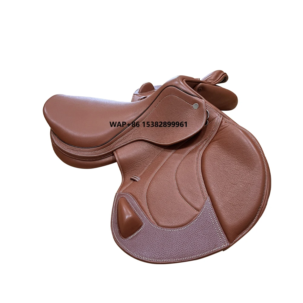 

High Quality Horse Riding Saddle English Style Leather Horse Saddle Coffee Color Saddle