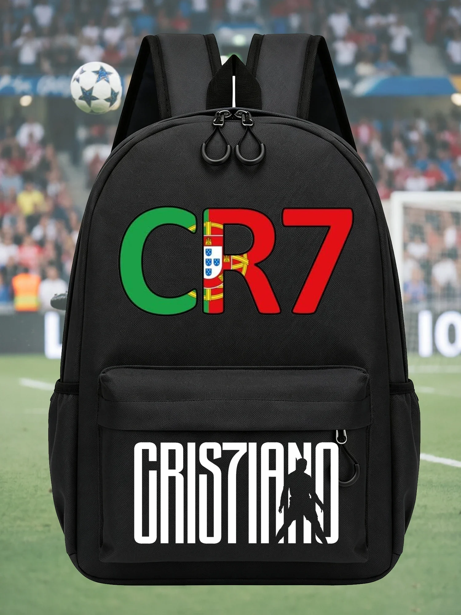 Football CR7 Backpack Graffiti Art Cartoon Print SchoolBAG Backpack Lightweight Casual Daypack for Students Travel
