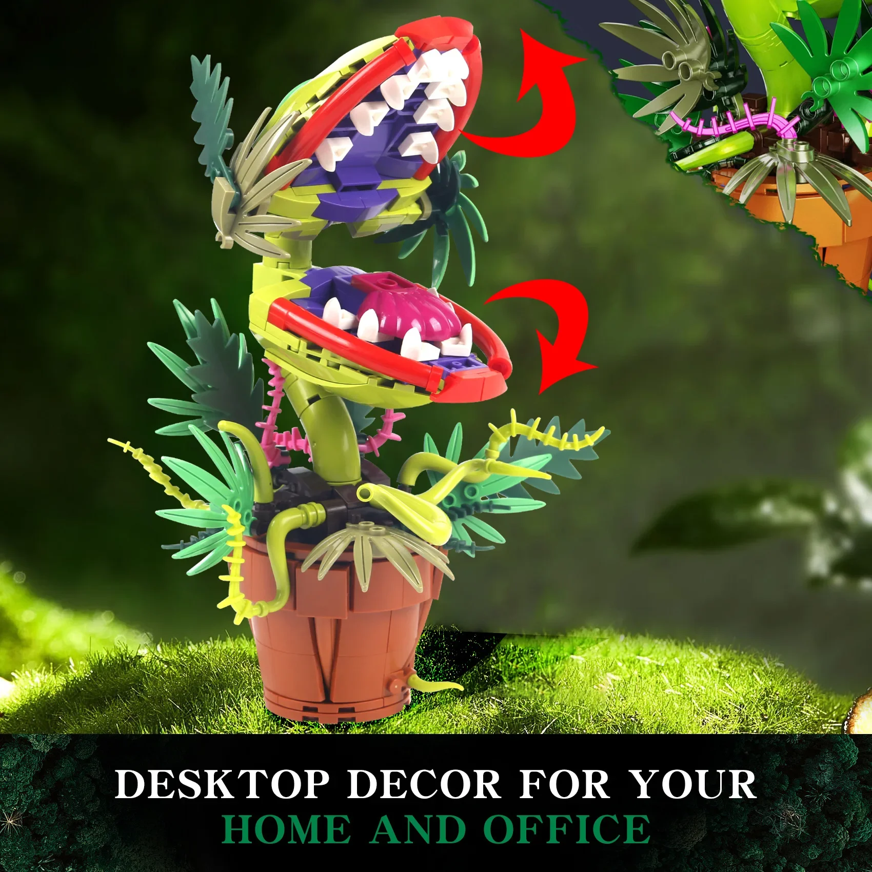 

Mutant Plant Carnivorous Flower Building Blocks Puzzle Children's Toy Game Series Model Ornament Kid Christmas Gifts