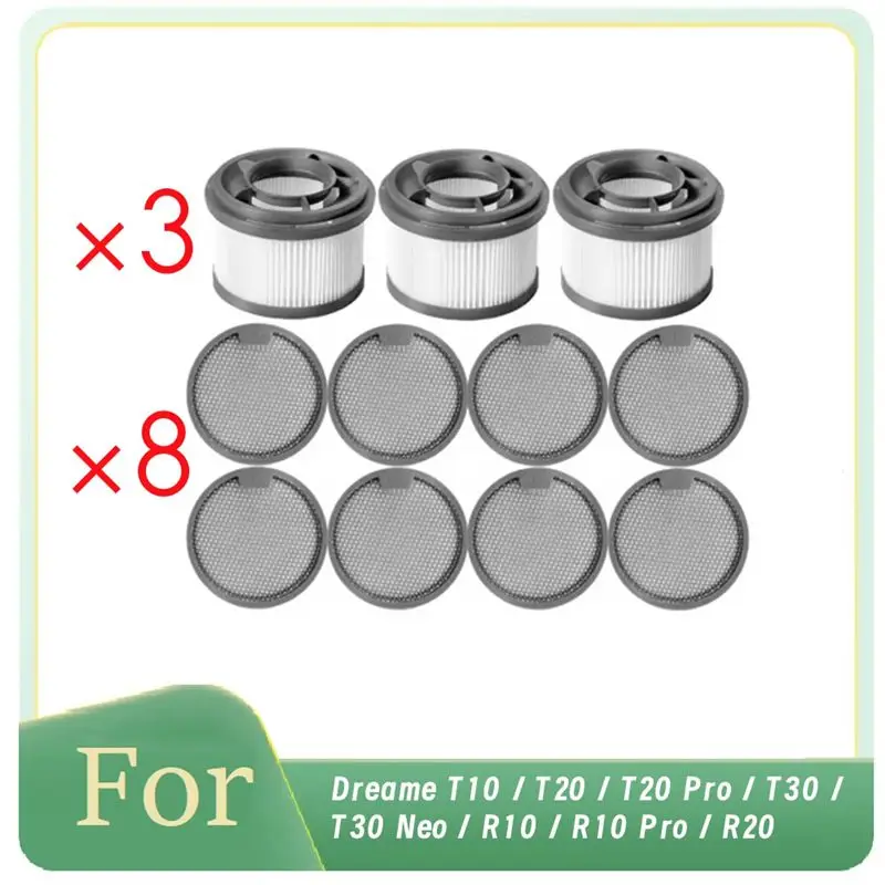AEE4-For Dreame T10 / T20 / T20 Pro / T30 / T30 Neo / R10 / R10 Pro / R20 Vacuum Front Filter And Rear Filter Cotton Kit