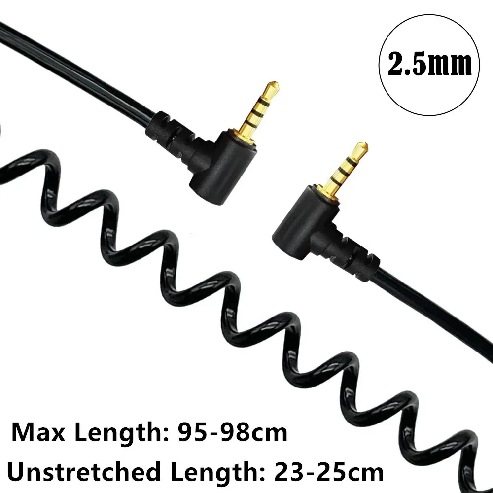 90 Degree Angled Telescopic Cable, 2.5mm  Small Male To Male Adapter, 3/4 Pole Mono Headphone Conversion  Audio Conversion