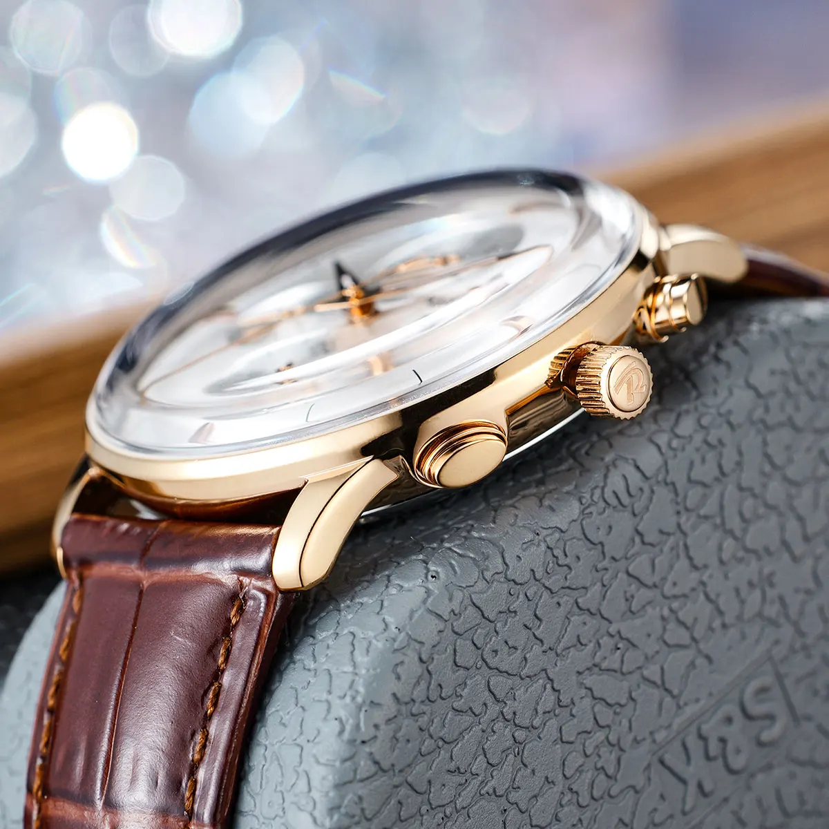 Reef Tiger RT Top Luxury Men's Watch White Dial Multi-Function Mechanical Wristwatch Relogio Masculino RGA1699