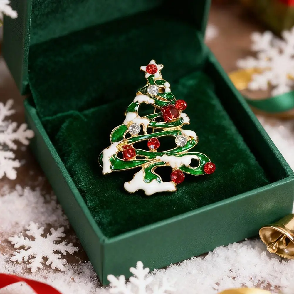 السنة الجديدة عيد الميلاد بروش ملون كريستال حجر الراين بروش دبوس عالية الجودة شجرة عيد الميلاد دبوس هدية مجوهرات اكسسوارات 2026 #1