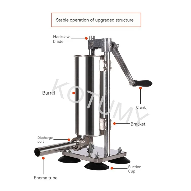 Sausage Stuffer Housemade Vertical Manual Stainless Steel Machine 4L Sausage Maker Filling Sausage Syringe Filler Meat Maker