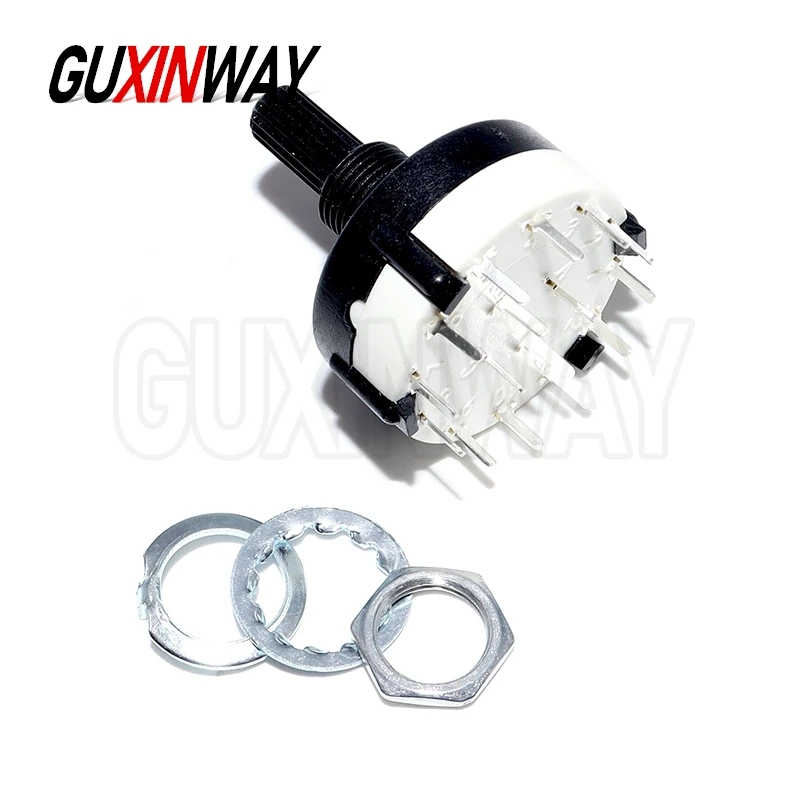 1PCS RS26 플라스틱 4극 3위치 로터리 밴드 스위치 2극 6위치 1극 12위치 핸들 길이 21MM 축 밴드 스위치