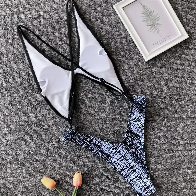 Leopard Splicing High Leg Cut Out Female Swimwear One Piece Swimsuit Women Backless Monokini Sexy Bather Bathing Suit Swim Lady
