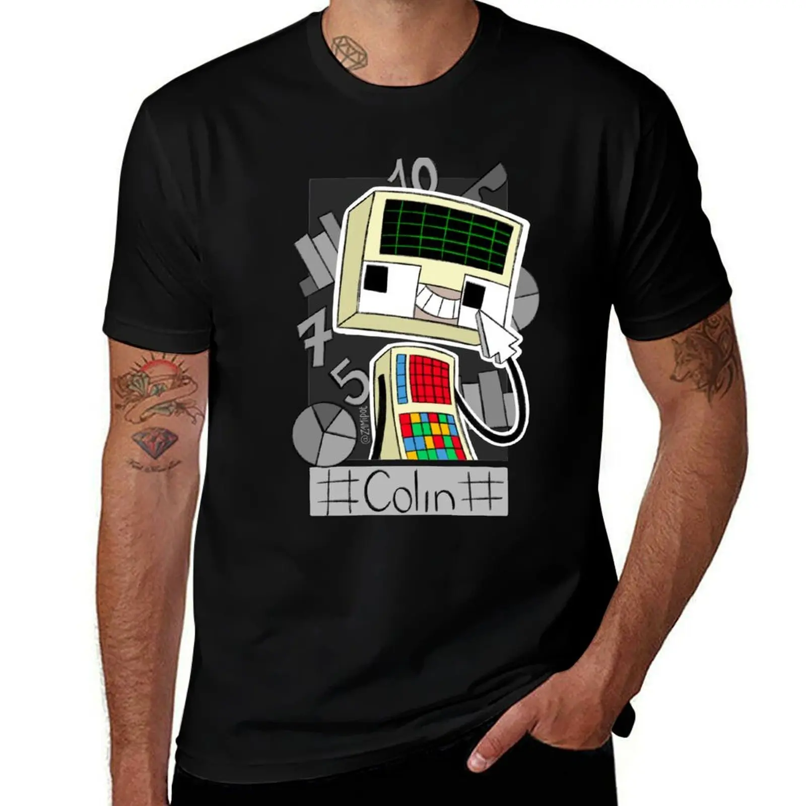 

[DHMIS] Colin the Computer T-Shirt t shirt man luxury anime tshirt T-Shirt