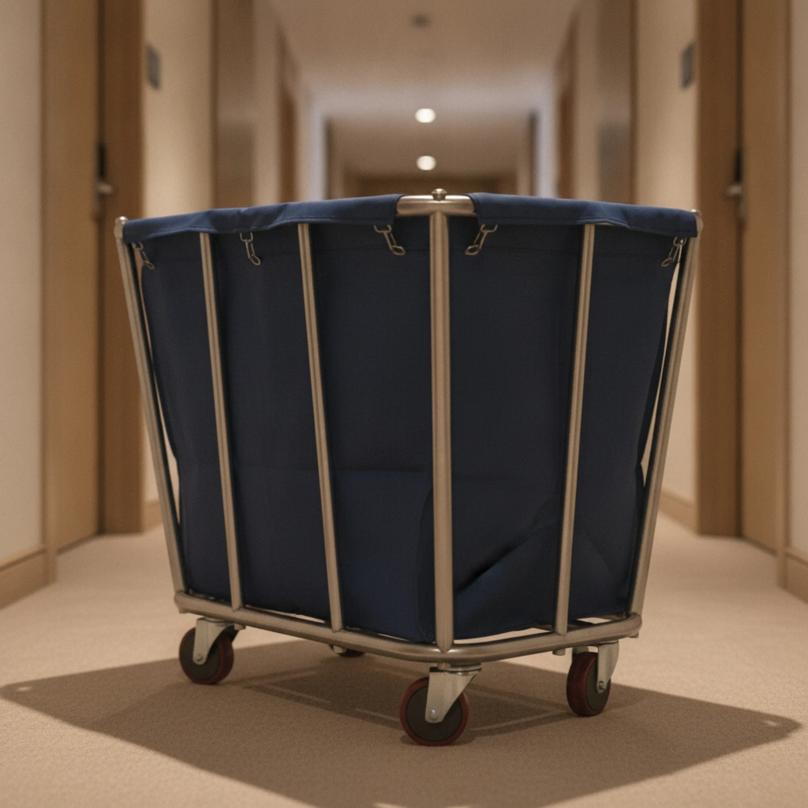 Linen Cart with Wheels Commercial Rolling Laundry Cart Laundry Trolley with Bag Industrial-Grade Detachable Waterproof