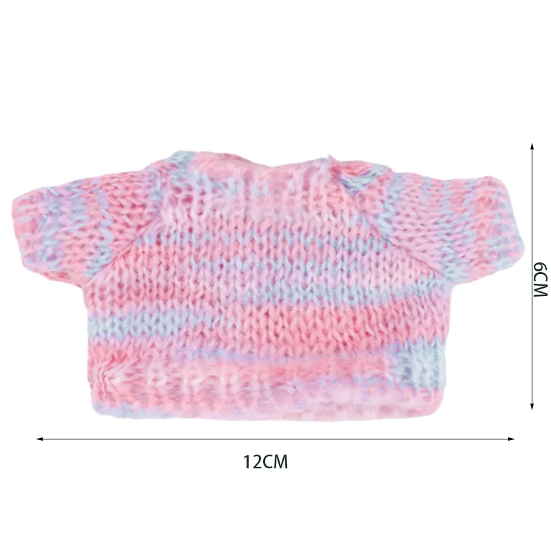 Zestaw akcesoriów dla lalek Labubu 17 cm: sweter z efektem gradientu kolorów, lekkie welurowe spodnie, symulacja wisiorka, słuchawki, buty.