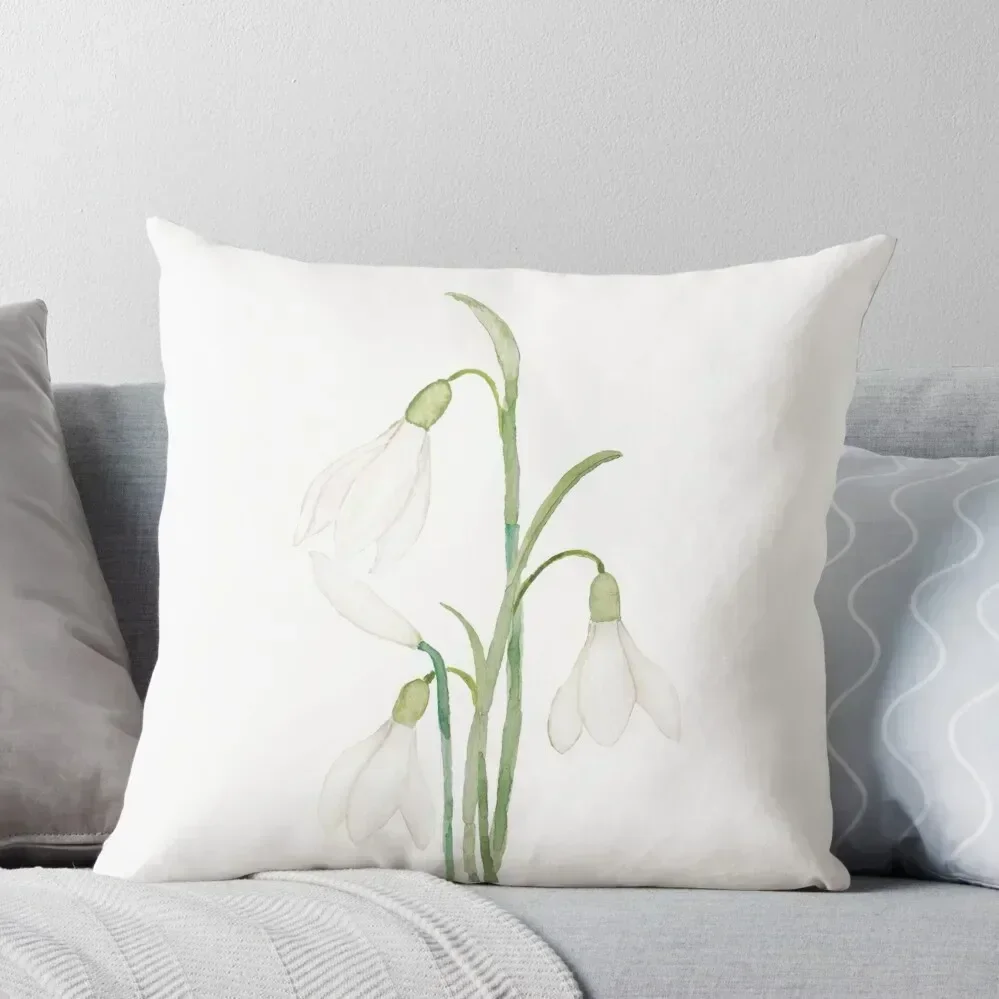 

angelic snowdrop flowers watercolor Throw Pillow Pillow Decor Luxury Pillow Case Sofas Covers christmas cushions covers
