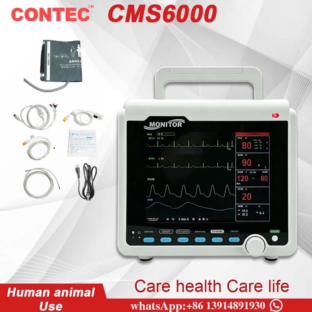 Premium Grade Vital Tracking Gear Contec CMS6000 Integrated Alarm System Fully Certified under CE Requirement animal/humans