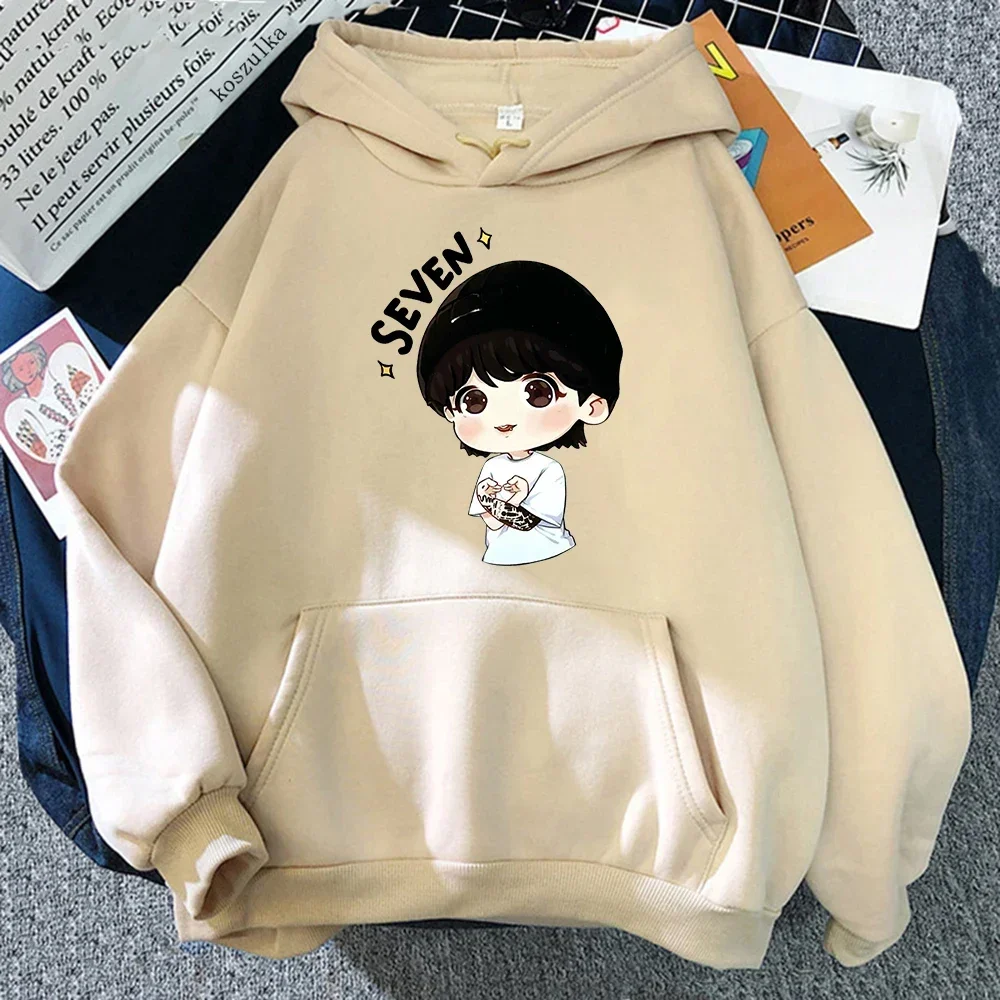JungKook Seven Hoodie Women Harajuku Aesthetic Funny Kawaii Hoodies Fashion Casual HipHop Sweatshirt Harajuku Unisex - view 2