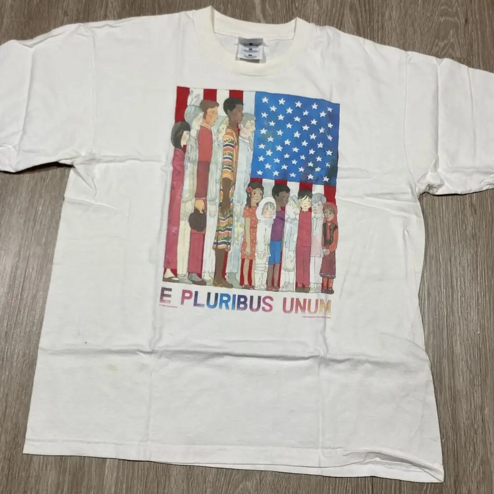 US Shirt L Vintage 90s 00s E Pluribus Unum Out Of Many, One United States Tee