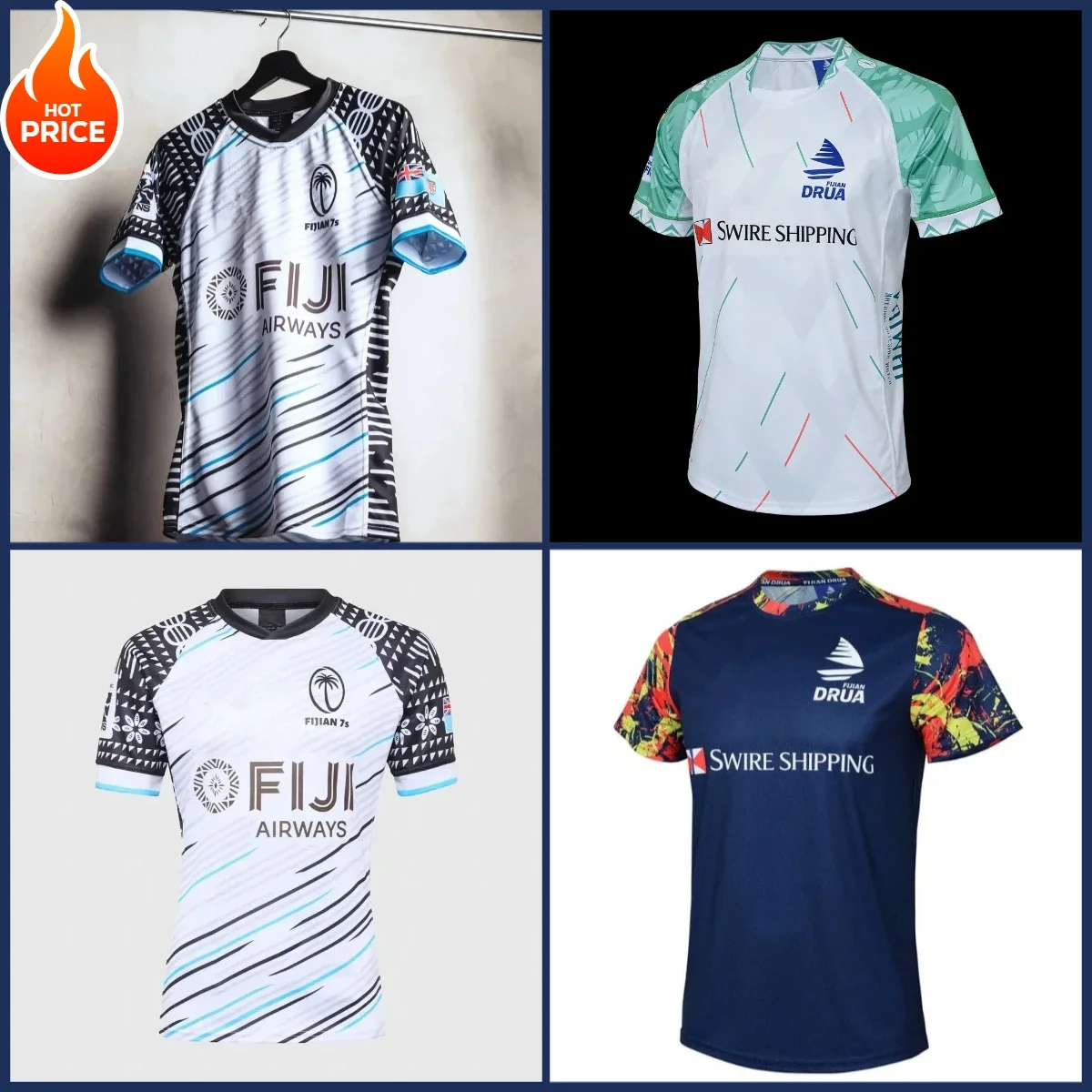 

2025 New 3D T-shirt Fiji 7S Rugby Shirt FIJIAN DRUA Rugby Jersey Training Clothes Loose Sports Style