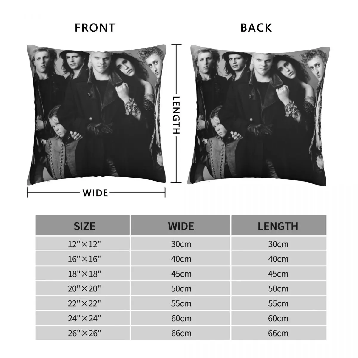 Lost Boys Vintage Punk Pillowcase Polyester Linen Velvet Printed Zip Decor Room Cushion Cover