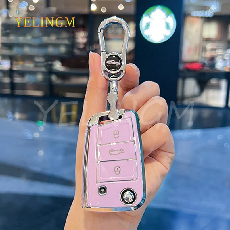 Für VW Golf 7 GTI POLO T-Cross T-Roc Touran Tiguan Leon Ateca Arona Skoda Octavia Rapid Kodiaq Fabia Seat Ibiza Schlüsselhülle