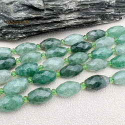 10x14MM Faceted Natural Green Strawberry Quartz Barrel Loose Spacer Beads For DIY Jewelry Making my230955