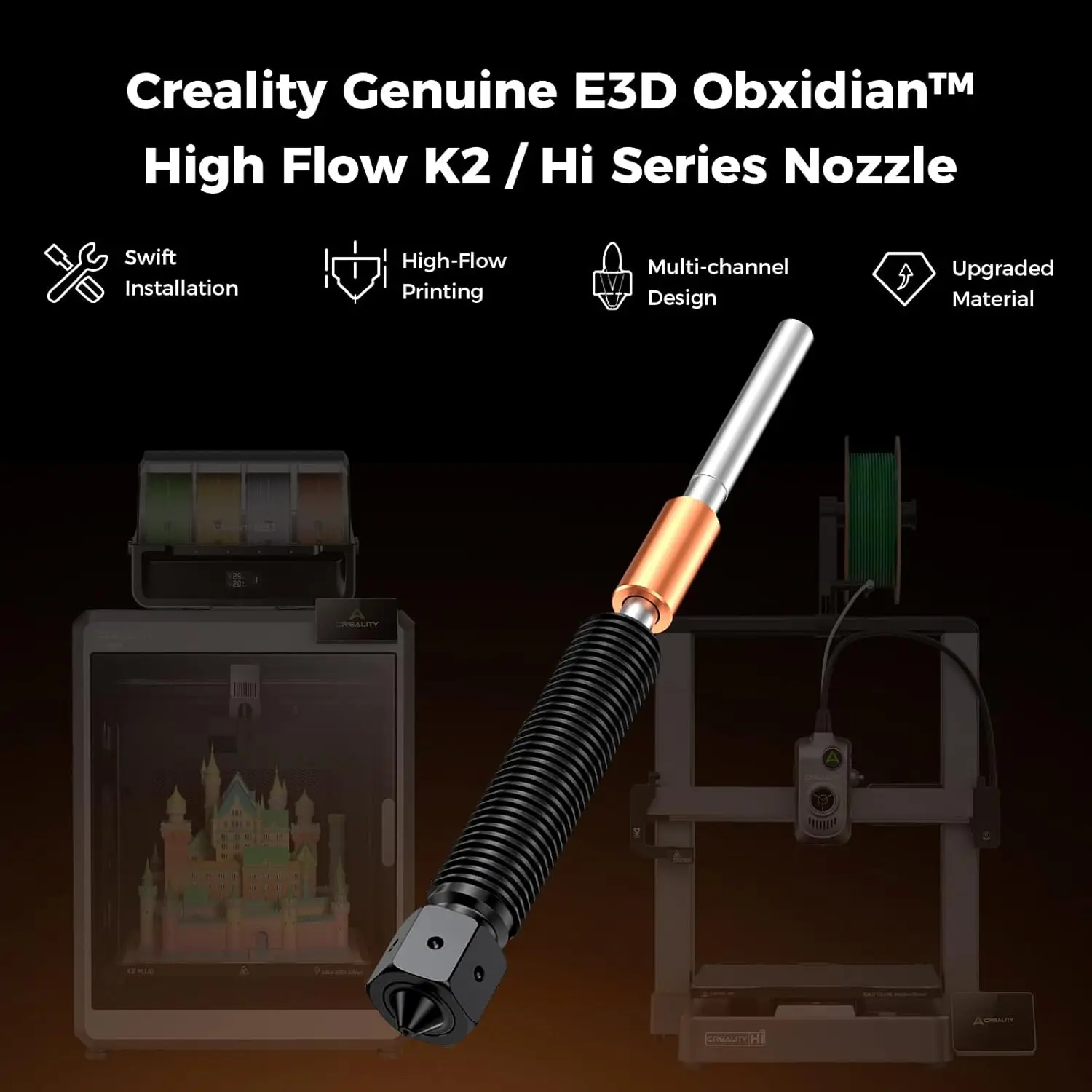 Creality K2 Plus/ K2 Pro/ K2 E3D Nozzle Upgrade High Flow Nozzle Extruder Hotend Nozzles 0.4mm for K2/K2 Pro/K2 Plus/Creality Hi