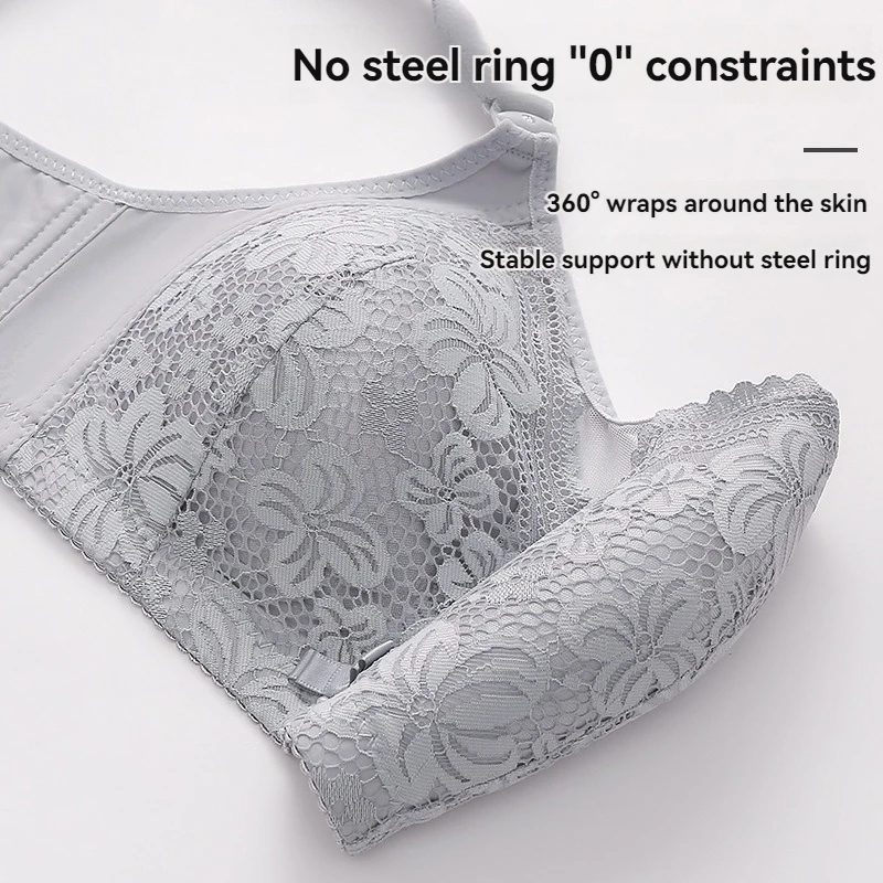 New In Women\'s Underwear Large Size Sexy Lace Push Up Adjustable Top Bra Without Steel Ring Soft Breathable Sexy Ladies Brassier