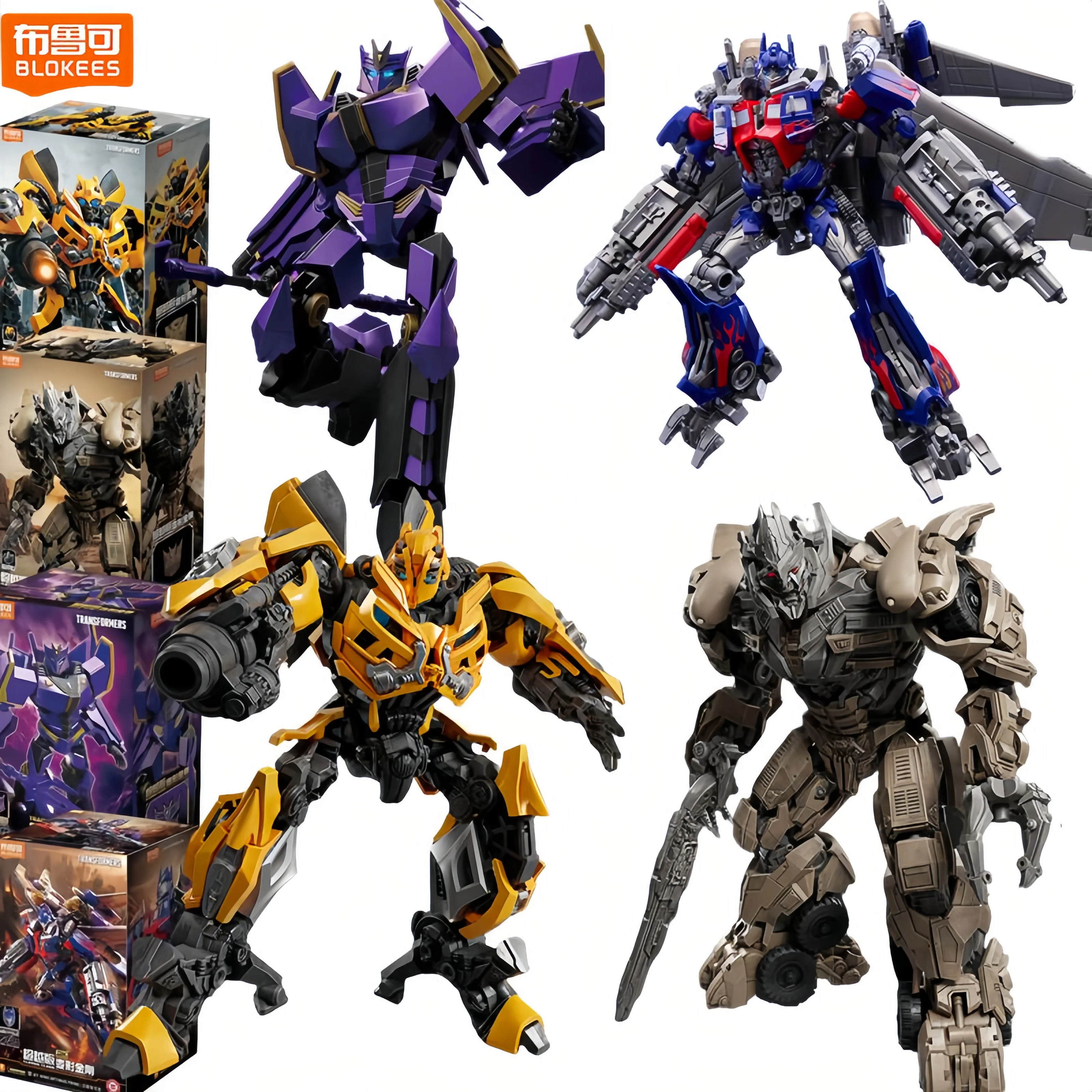 BLOKEES Transformation Optimus Prime Bumblebee Megatron onde de choc Soundwave Megatronus Prime bloc de construction figurine jouets