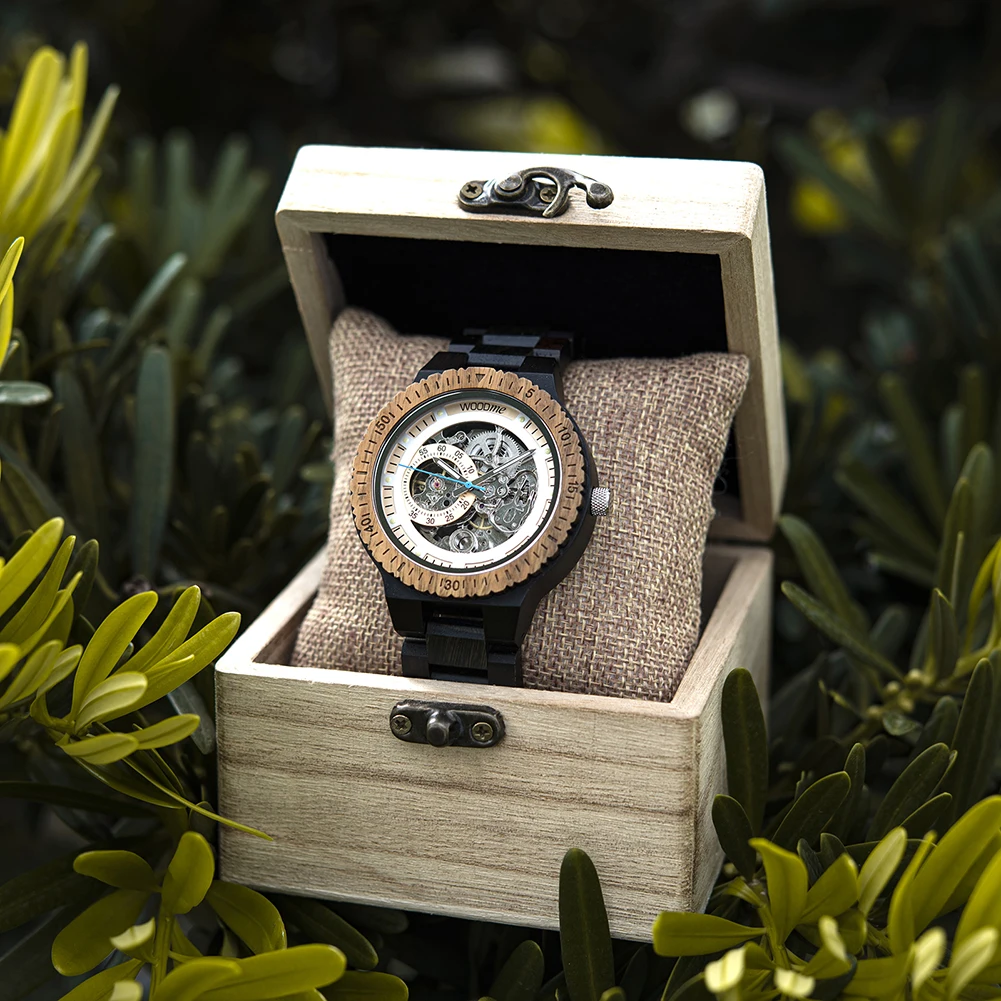 BOBO BIRD Mechanical Watch Wooden Men Wristwatches часы мужские Top Brand Luxury Timepieces Customize Name Gift Box