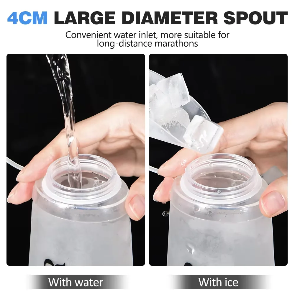 NEWBOLER TPU Outdoor Sport Folding Soft Flask Drink Portable Water Bottle for Running Camping Hiking Bicycle Fitness Water Bag image 3