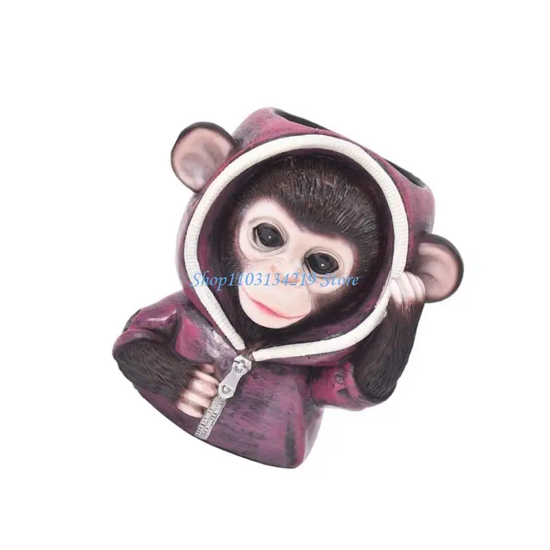 N5KC Fun Cartoon Resin Flower Pot Elegant Resins Animal Planter for Small Plant