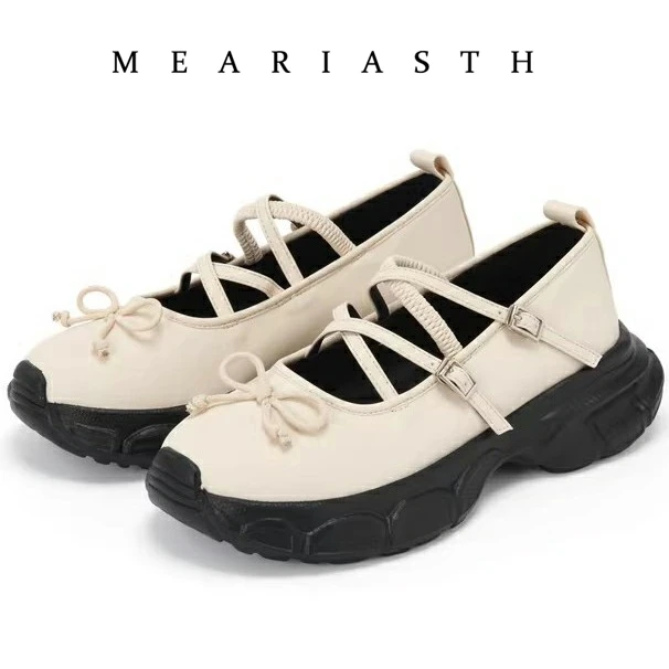 

Chunky Women Sports Shoes Fashion Shallow Butterfly-knot Platform Sneakers Ladies Casual Flats Outdoor Mary Jane Running Shoes