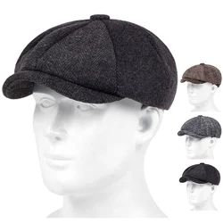 Retro Octagonal Hat All-match British Newsboy Hat Men and Women Outing Sunshade Beret Boina, Painter Hat, Forward Hat