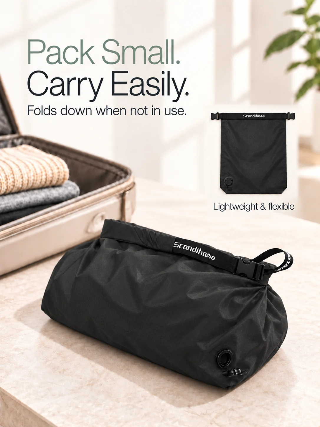 Luggage Vacuum Compression Bag Pump Free Reusable Vacuum Storage Bag 70% Space Save Waterproof Travel Clothes Sealed Packing Bag