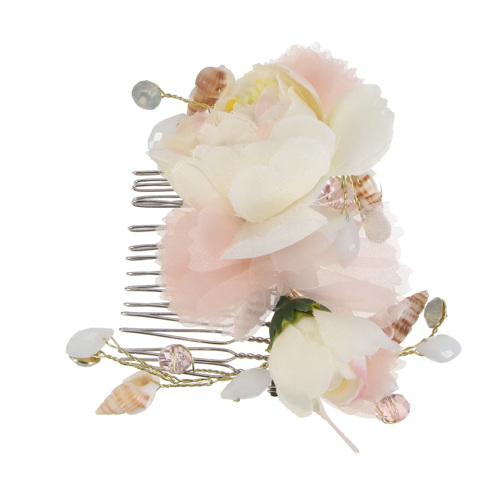 

Элегантный свадебный гребень для волос из шелковой пряжи с цветочным дизайном, аксессуар для выпускного вечера и вечеринок, головной убор для невесты