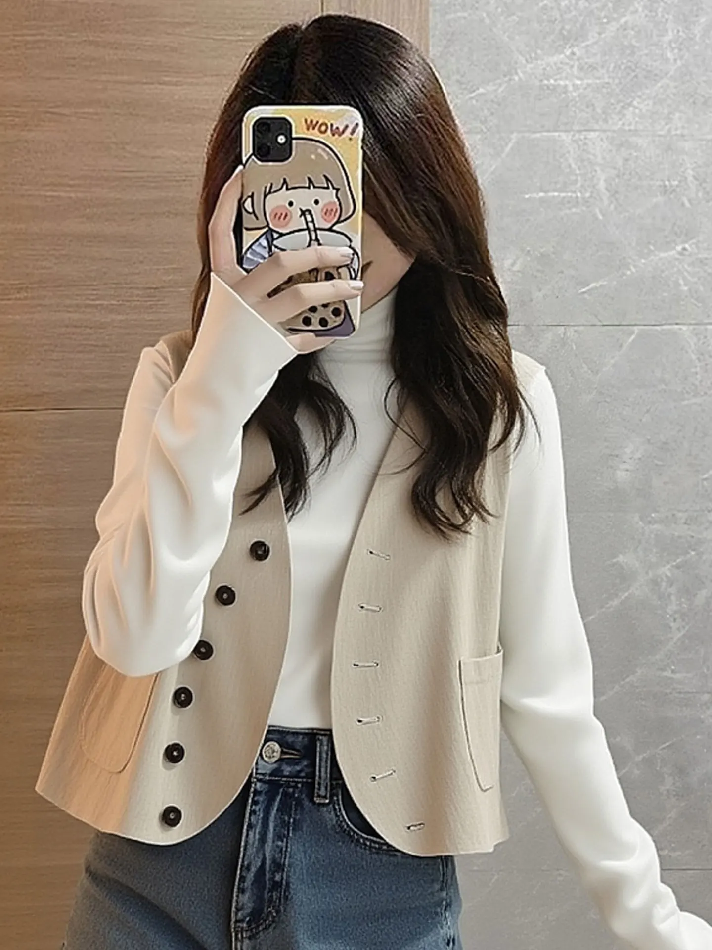 

Женский жилет Ele Pure Color: модный, комфортный, средней мягкости, в корейском стиле, для многослойных образов, весенняя коллекция, для повседневной носки